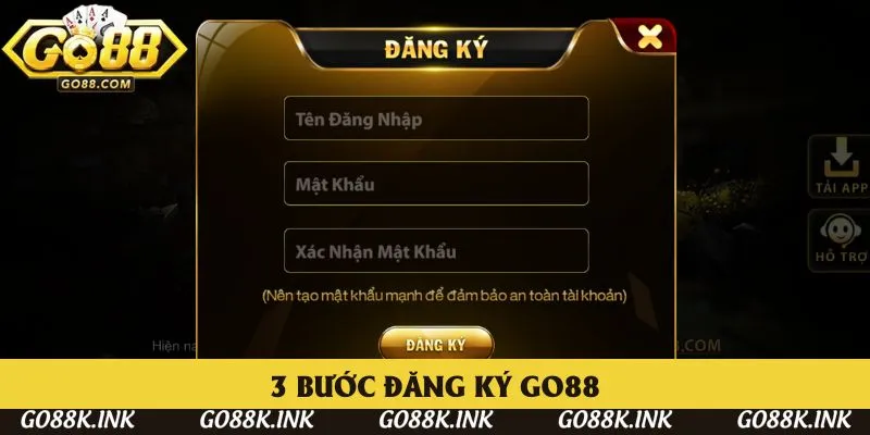 3 bước đăng ký Go88 3 bước đăng ký Go88