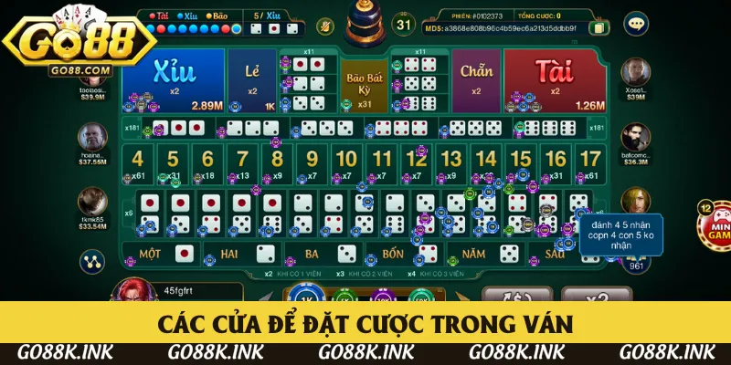 Cửa được chọn theo luật chơi Tài Xỉu Go88 Cửa được chọn theo luật chơi Tài Xỉu Go88