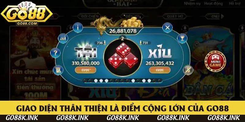 Giao diện thân thiện là điểm cộng lớn của Go88 Giao diện thân thiện là điểm cộng lớn của Go88